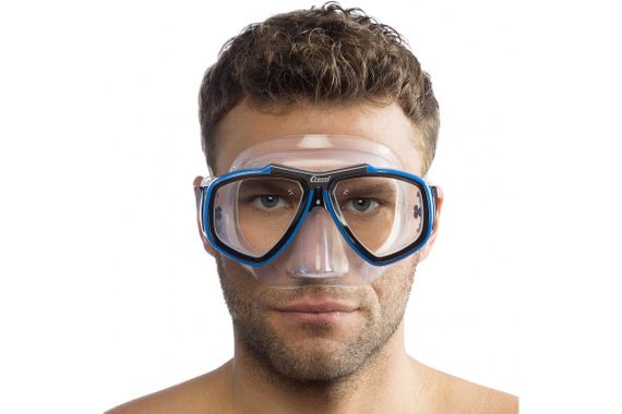 Маска Cressi Focus прозрачный силикон синяя рамка