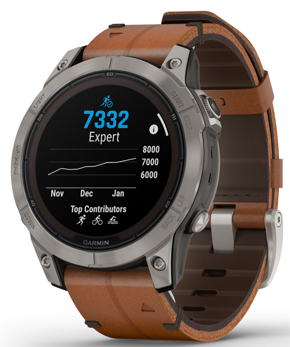 Умные часы Garmin Fenix 7 Pro Solar Sapphire Carbon Кожаный ремешок