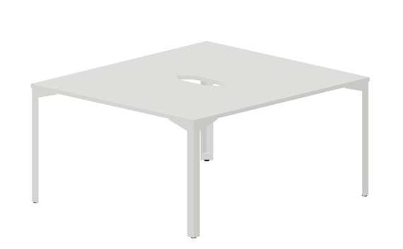 Составной стол на 2 рабочих места 138х156,6х75см (2 эргономичных выреза)