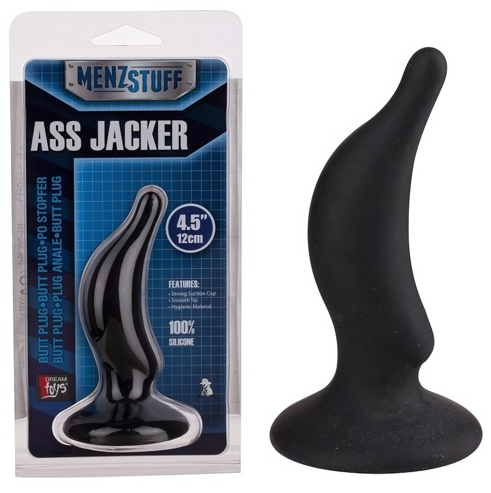 Чёрная анальная пробка ASS JACKER - 12 см. (Цвет: черный)