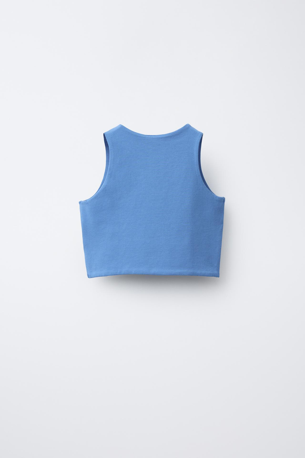 ZARA УКОРОЧЕННЫЙ ТОП НА БРЕТЕЛЯХ, ЯРКО-СИНИЙ