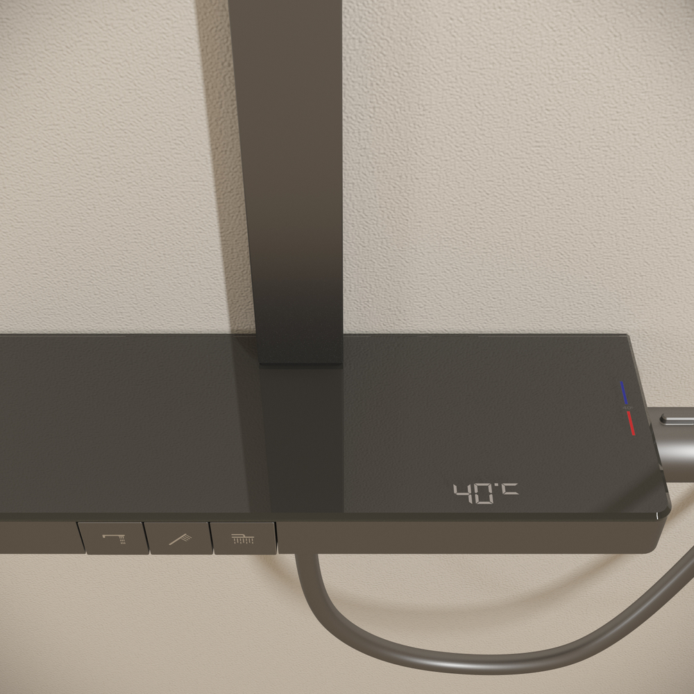 Душевая система Sancos Vos с термостатом вороненая сталь, арт.SC6100GG