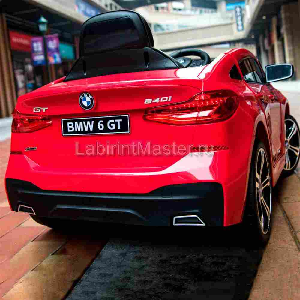 Детский электромобиль "BMW 6 GT" 6V, красный