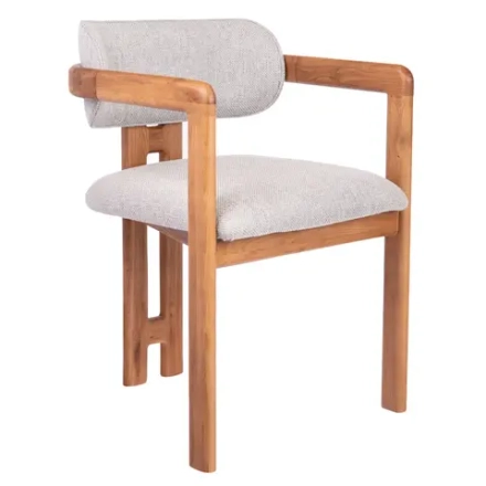 Стул Bradex Home Rich рогожка бежево-голубая с ножками цвета орех