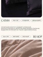Комплект постельного белья на резинке с одеялом Вельвет Премиум «Вечерний покой»