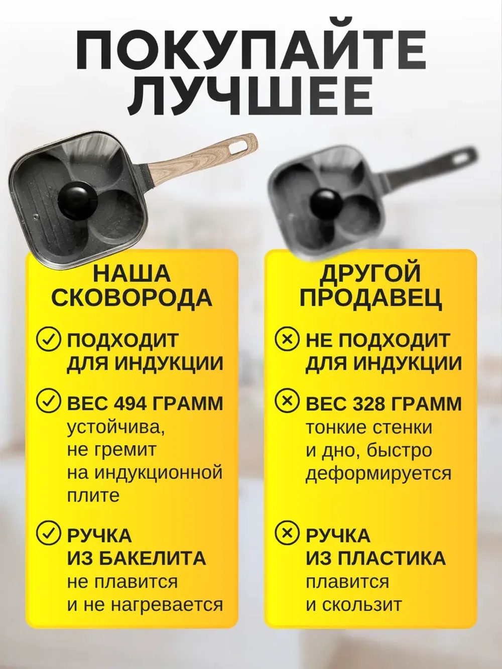 Сковорода с крышкой для блинов яичницы и оладий