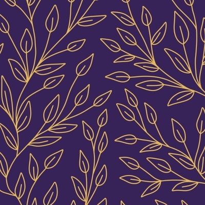Golden Branches on Blue