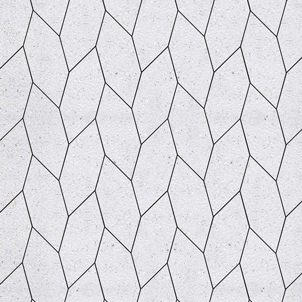 Тротуарная плитка СКОШЕННЫЙ ШЕСТИУГОЛЬНИК - Стоунмикс Белый