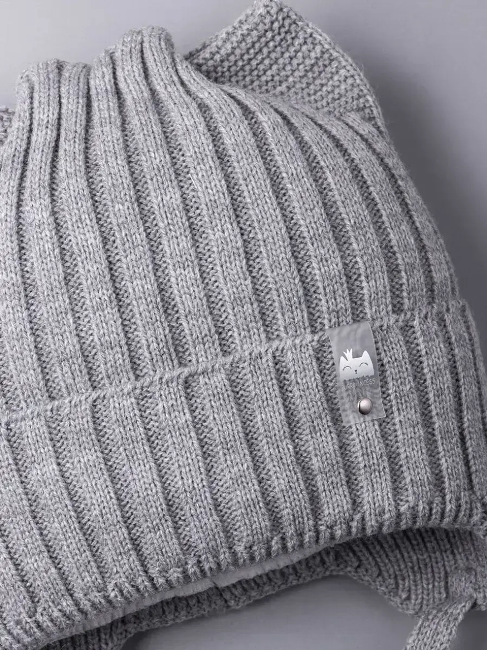 Шапка для девочки с ушками осенняя