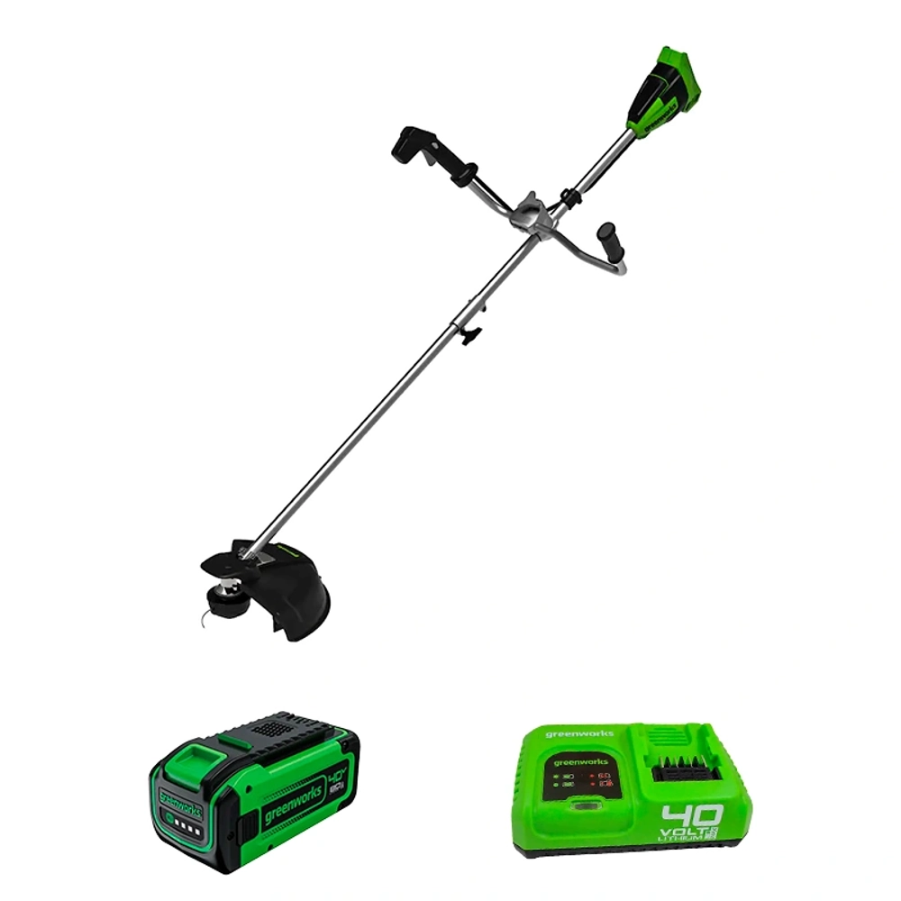 Аккумуляторный триммер Greenworks GD40BCBK8 40В (1 x 8 Ач, Быстрое ЗУ) захват 400 мм, 8.1 кг, 2105707U8F
