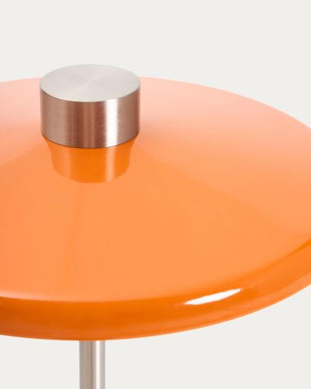 Торшер Nuvira из светло-серого матового металла с оранжевым абажуром