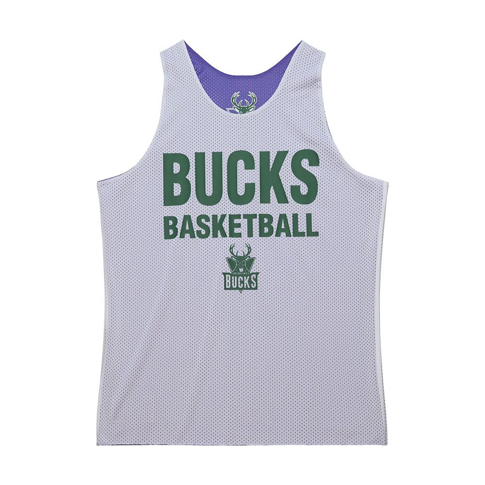 Баскетбольная футболка Mitchell&Ness NBA Reversible Mesh Practice Tank Vintage Logo Milwaukee Bucks Purple