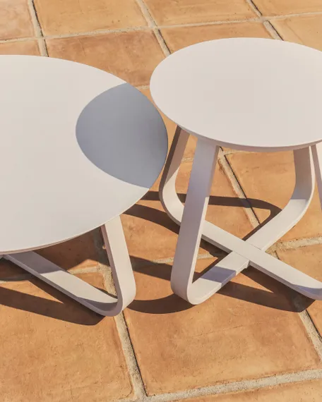 Уличный столик Tamaris из алюминия цвета экрю Ø48 см
