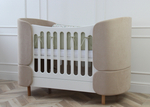Мягкие бортики для кроватки KIDI soft "Зайчики с желудями" (фисташковый, сатин)