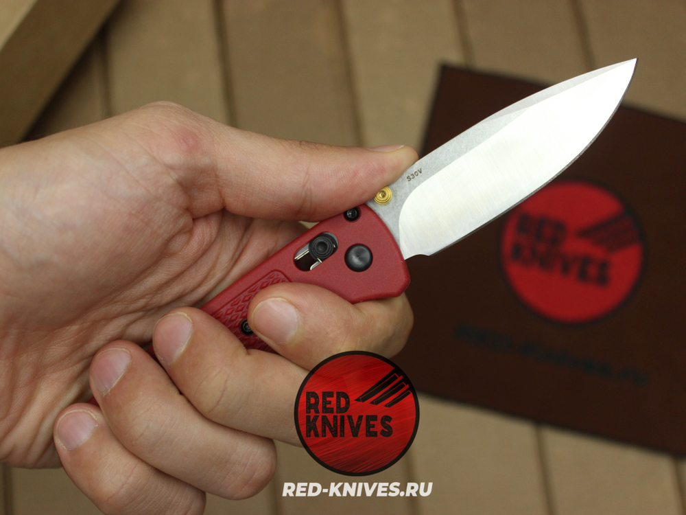 Нож Benchmade 535 Bugout - нейлон бургунди, сатин клинок RK/Н125