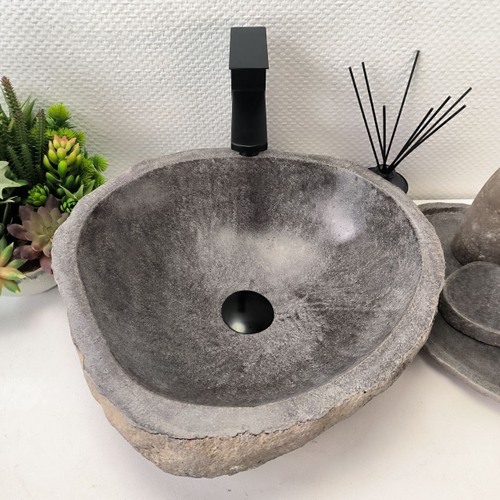 Раковина из речного камня RS-63622 (43*41*15) 0122