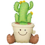 Шар Фольгированный Кактус в горшке (Зеленый)