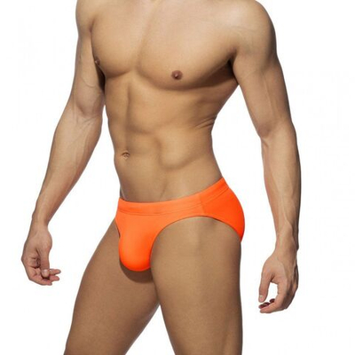 Мужские однотонные классические плавки (Размер: L) (Цвет: оранжевый)