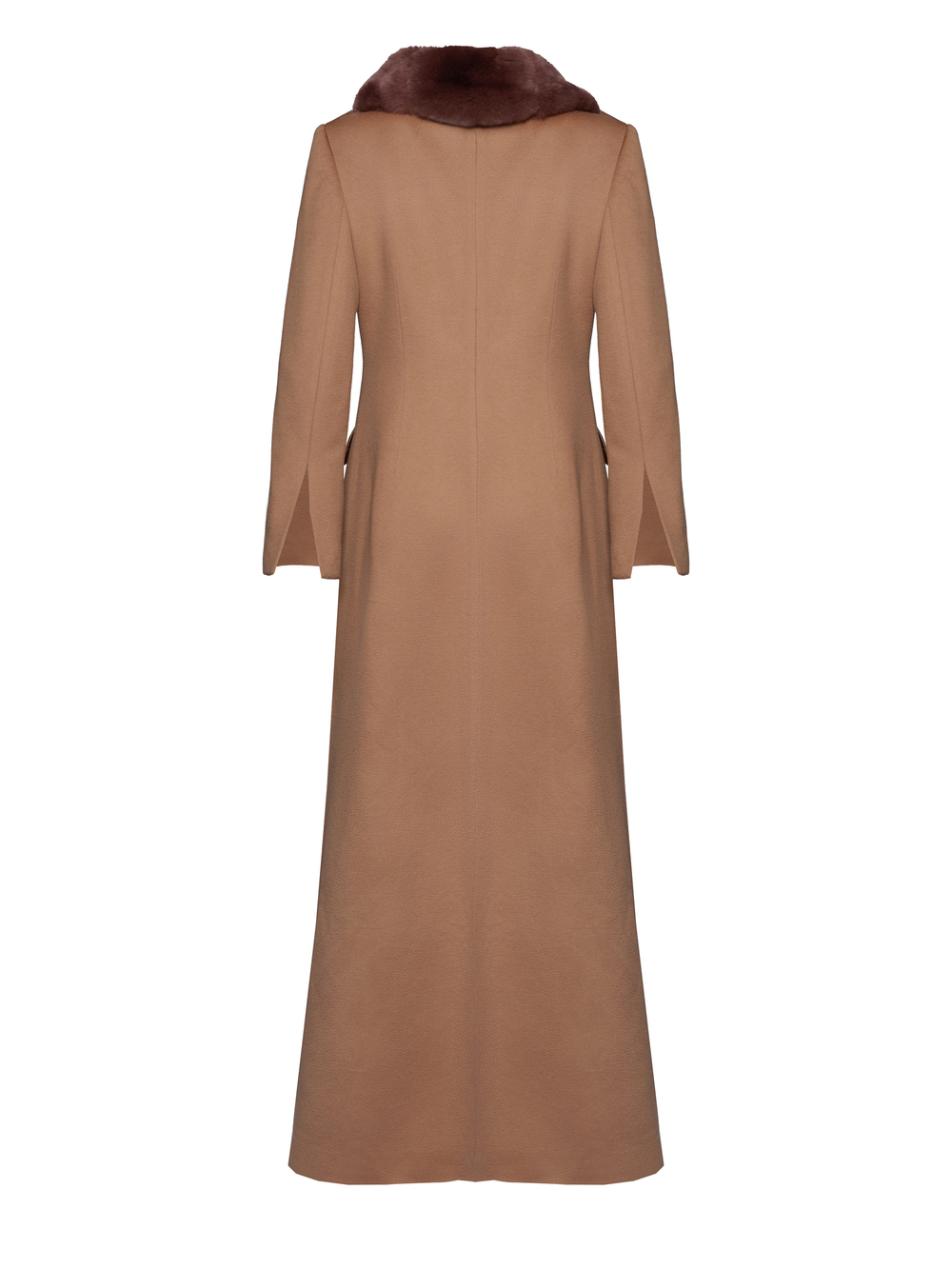 Женское шерстяное пальто с мехом бобра