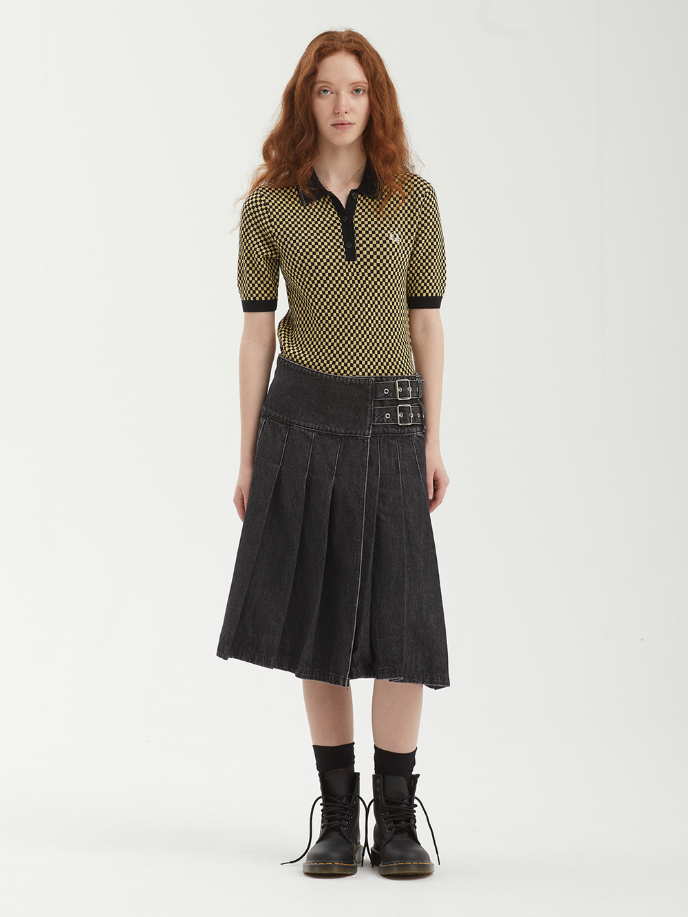 Мужкое Поло Chequerboard Knitted Shirt