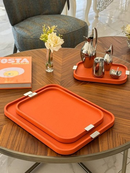 Поднос Giobagnara Puccini Chrome/Mango, 41 x 28.5 см