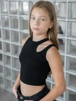 Летний кроп топ трикотажный детский