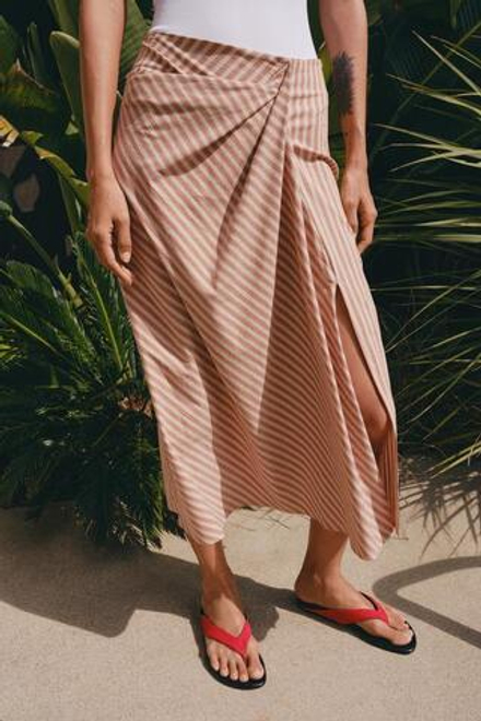 ZARA ЮБКА В ПОЛОСКУ СО СБОРКАМИ — ZW COLLECTION, РАЗНОЦВЕТНЫЙ