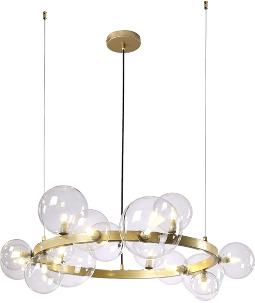 Подвесная люстра Crystal Lux AGATA SP15 V2 GOLD/TRANSPARENTE