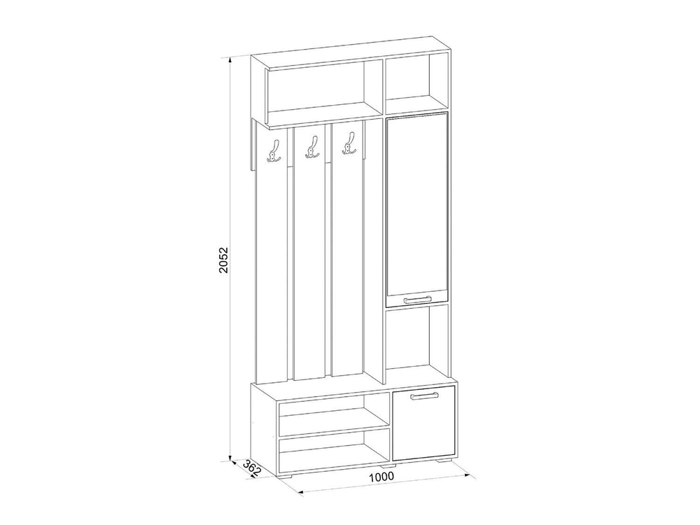 Ивушка 23 Прихожая Ясень Шимо Темный / Светлый