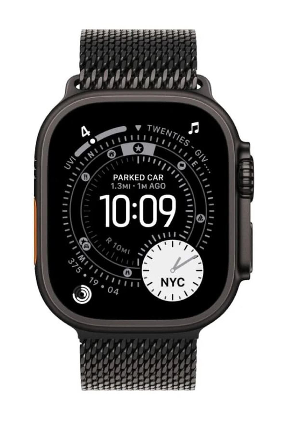 Умные часы Apple Watch Ultra 3 (2025) GPS+Cellular 49mm, Black Titanium ремешок Black Titanium Milanese Loop", размер M 145–190 mm (MF1Q4)