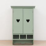 Шкаф навесной Прованс 2 двери 3 ящика для ванной и кухни из массива сосны, эвкалиптовый