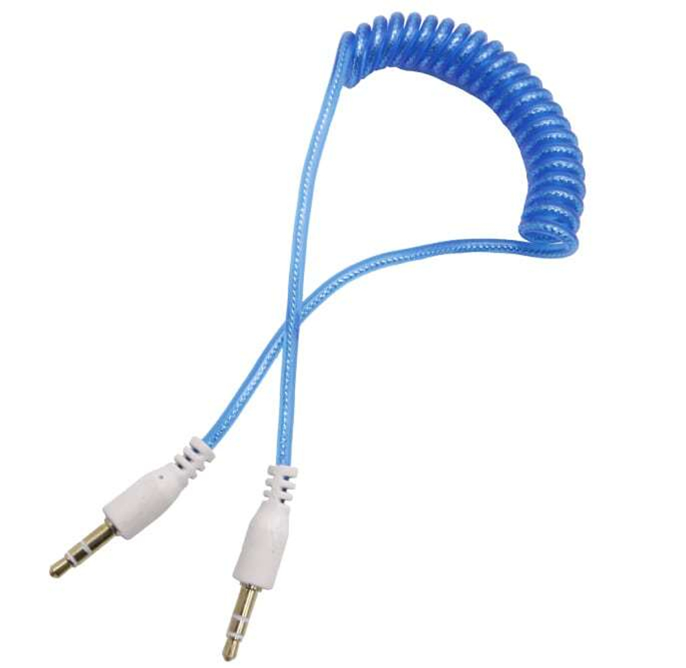 Кабель AUX JD-62 витой пластик (синий) 1м