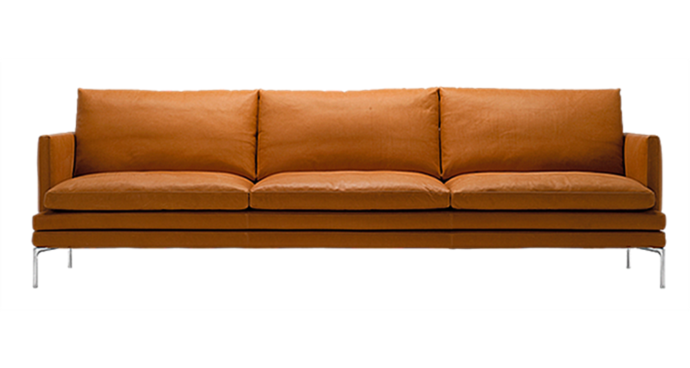 Диван William ZANOTTA стальной каркас/натуральная кожа/2240х900х650/870h 2 подушки