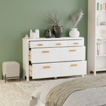 Комод белый 7 ящиков Мадейра из массива сосны на ножках