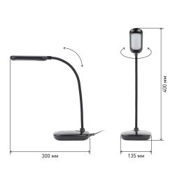 Настольный светильник ЭРА NLED-480-6W-BK светодиодный черный