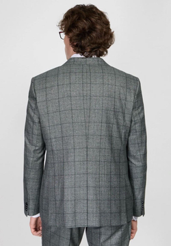 Мужской костюм тройка в клетку (серый) В86