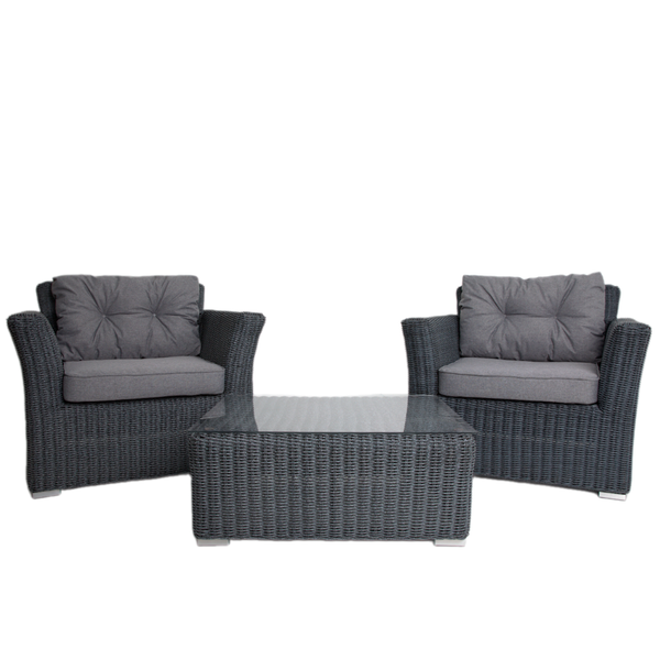 Комплект плетёный ДА ВИНЧИ 2+1 антрацит