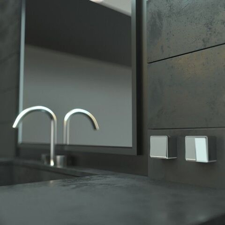 Выключатель двухклавишный Gallant (серебряный)