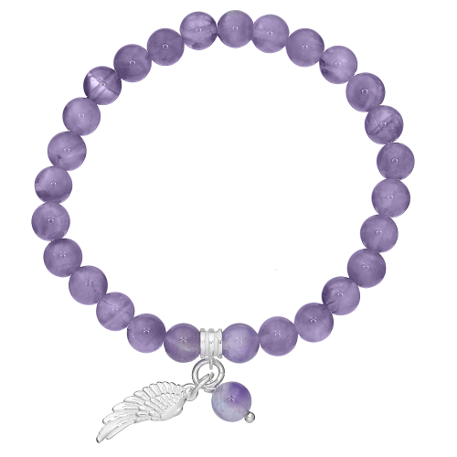 АРГО Браслет из аметиста вставкой "перо"серебра 925 пробы