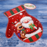 Подставка под горячее керамика «Варежка» 20*25см «Дед Мороз с Оленем»
