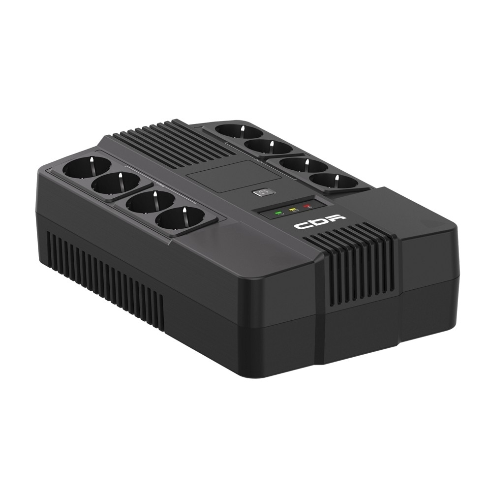 Источник бесперебойного питания ИБП CBR [UPS-OFK-101E-800] 800VA/480W, Schuko CEE 7 Outlets: (x4 Battery & Surge Protected; x4 Surge Protected), LED, AVR, 12V/9Ah