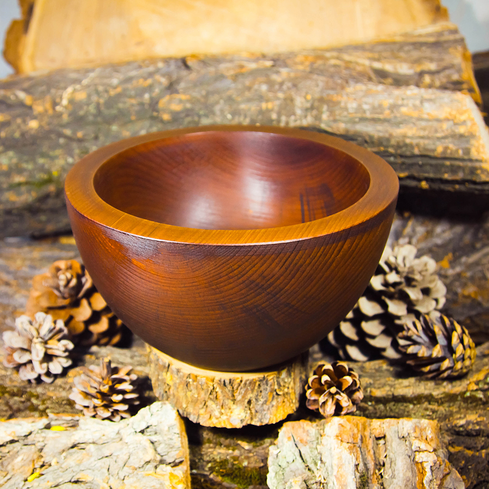 Тарелка-салатница Art of Siberia из сибирского кедра глубокая, 200 мм. T47