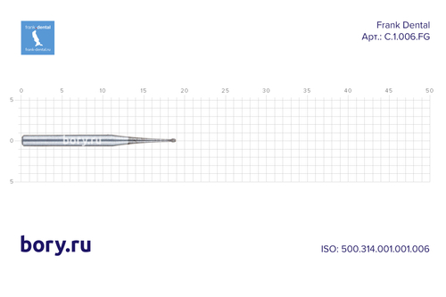 Бор твердосплавный Frank Dental типа FG - C.1.006.FG
