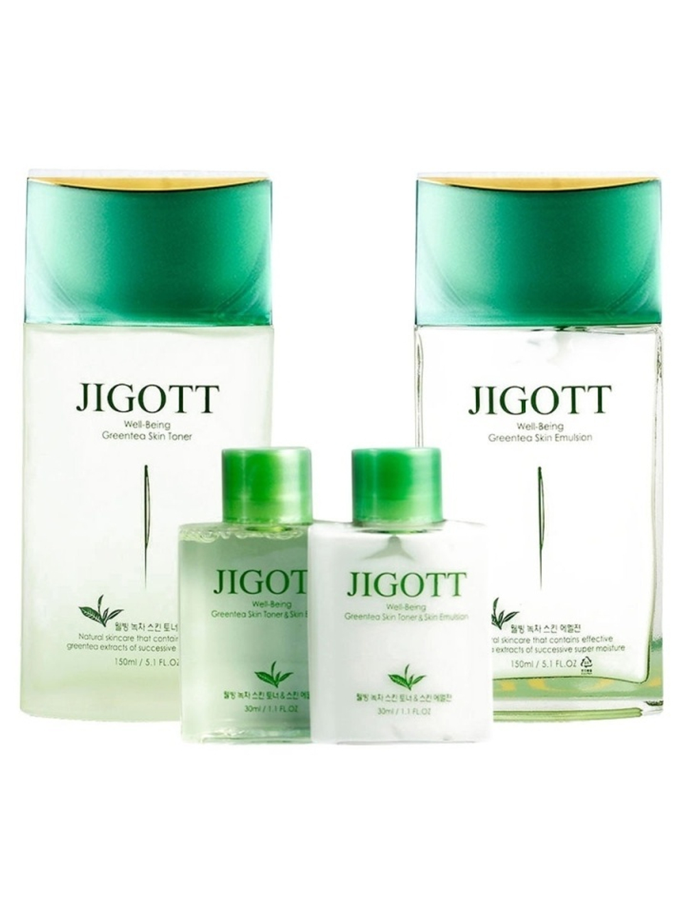 [Jigott] Well-being green tea homme skin care - Набор для лица с зеленым чаем