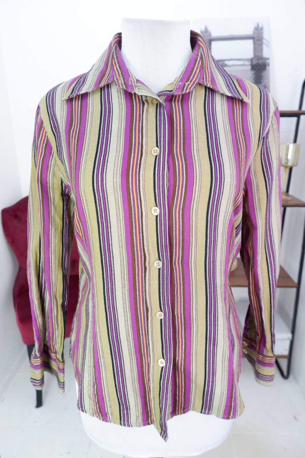 Блузка Oggi в полоску, визуально на 46 размер