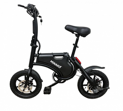 Электровелосипед Minako Smart 10AH (черный / зеленый / серый)