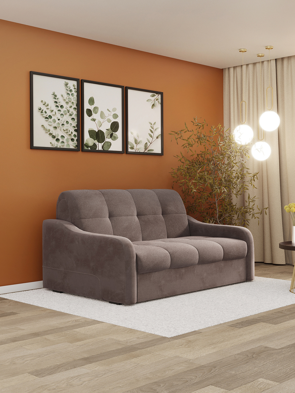 Диван "Лидер ППУ 180*200 (Велюр молочный шоколад)