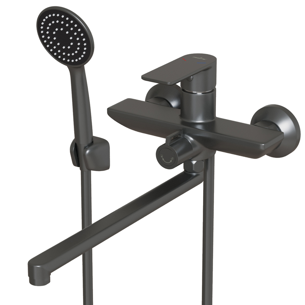 Смеситель для ванны и раковины 35k MIXLINE ML33-02GR "City Graphite" ГРАФИТ