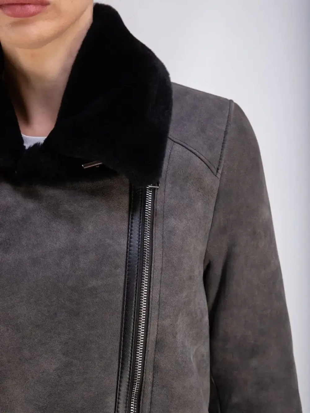 Дубленка авиатор женская натуральная зимняя