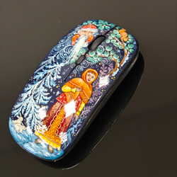 Мышь беспроводная, с ручной росписью Палех "Морозко"